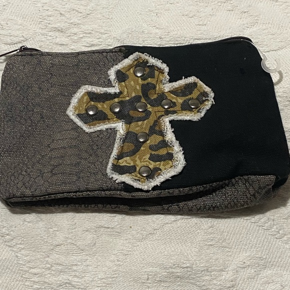 Canvas Black Animal Print Cosmetic Bag - Picture 11 of 12